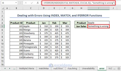 Index Match Error Value