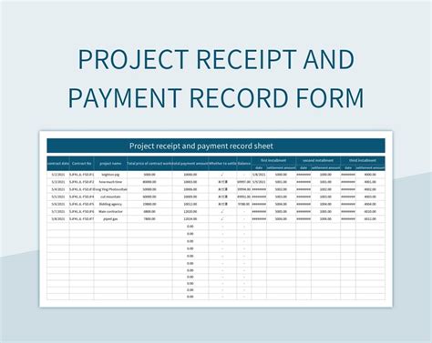 Index Of Project Receipts