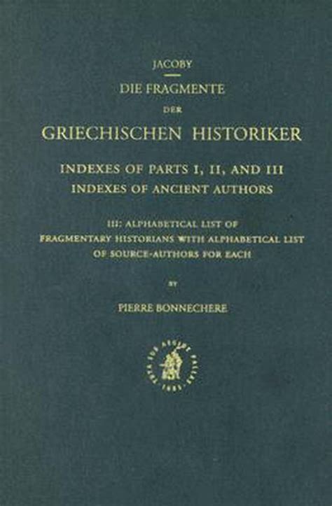 Index to fragmente der griechischen historiker iii. - Povos de timor, povo de timor.