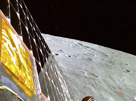 India’s lunar rover comes down a ramp to the moon’s surface and takes a walk