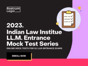 Indian Law Institute LLM Entrance Exam Mock Test Series