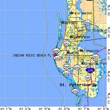 Indian Rocks Beach, Florida Zip Code Boundary Map (FL)