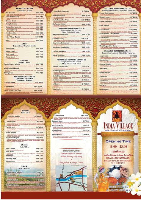 Indian Village Eatery Menu