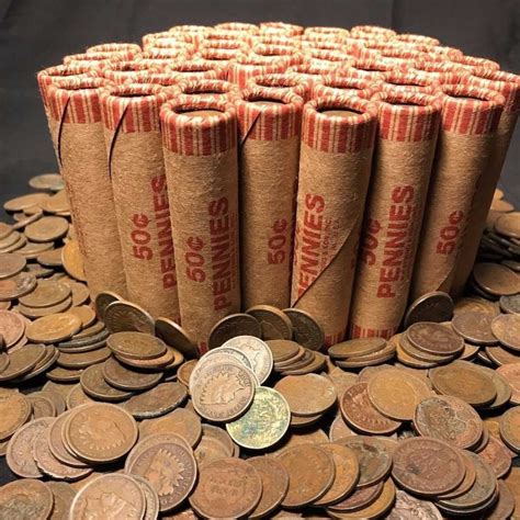 Indian head pennies roll. Sale = (1) Indian Head Cent Roll (50 coins) We just picked up over a big lot of indian head cents. Years and grades are mixed. There are extra fine, fine, very good, good and cull coins in this lot. However, there are very few culls. There are plenty of 1800s in this lot. Almost every other coin is 