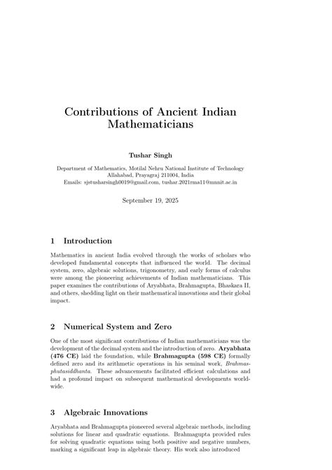 Indian mathematicians and their contributions pdf