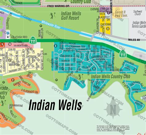 Indian wells map. Indian Wells, Riverside County, California, United States on the map USA, location on the map, exact time. 