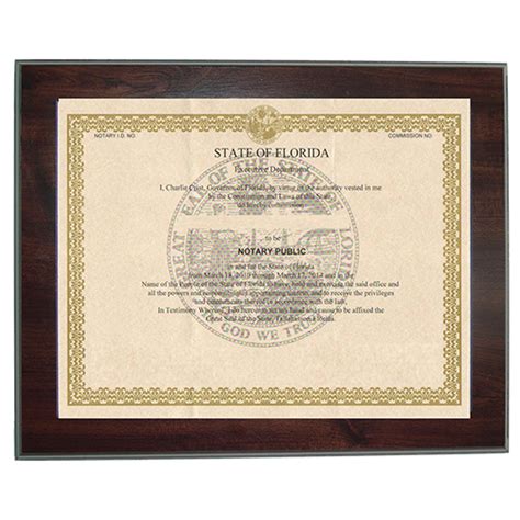 Indiana Notary Commission Certificate Frame