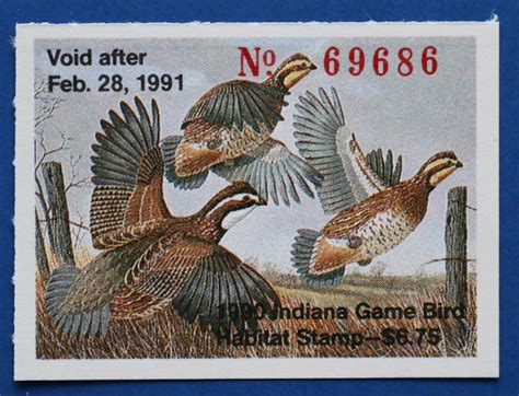 Current through P.L. 255-2023. Section 14-22-8-4 - Stamps; requirement. An individual may not hunt a game bird within Indiana without having an electronically generated game bird habitat restoration stamp issued by the department. The stamp must be in the possession of each individual hunting a game bird. The licensee shall validate the stamp ...