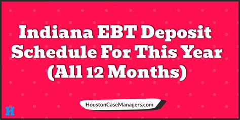 Indiana p-ebt deposit dates. EBT deposit dates for 2023 will follow a similar pattern to previous years. Typically, SNAP benefits are deposited onto the beneficiary's EBT card on a specific day of the month, depending on the last two digits of the individual's case number. ... Indiana: 1st-9th of each month. Iowa: 2nd-21st of each month. Kansas: 1st-10th of each month ... 
