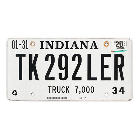 Indiana truck license plate. Colors are a burgundy background with INDIANA, 54, and your custom number painted in white. Supplied with mounting screws and burgundy screw hider cap covers for an attractive uniform finish. Weather resistant. Dimensions are 6 inches high x 12 inches wide with standard screw holes for American vehicles. Metric Dimensions are 155mm high x … 
