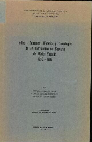 Indice resumen alfabético y cronológico de los matrimonios del sagrario de mérida, yucatán, 1776 a 1788. - Renault 19 service repair manual 1988 2000.