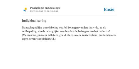 Individualisering definitie
