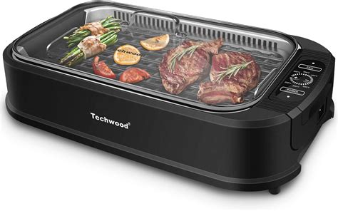 Indoor Smokeless Grill Techwood 1500W Electric Grill with