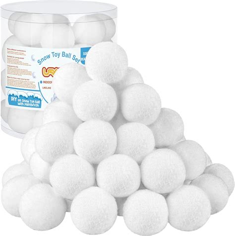 48 Pack Indoor Play Snowballs for Kids Indoor,Fake Snowball Fun Set,Plush  Snow Balls with 2 Bag Realistic for Winter Game,Ideal Snow Toy for Toss