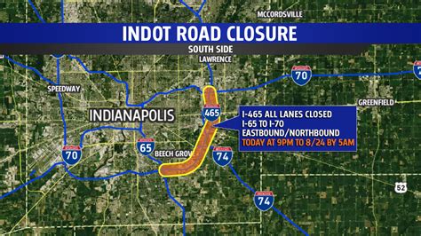 Indot indiana road closures. To apply for a construction related road closure please visit our Applications & Forms page. Thu, Feb. 1 - Sun, Dec. 1 Sidewalk Closure - 6th St. Mon, Feb. 5 - Fri, May 31 Lane Closures - Wea, Central, Shawnee; Mon, Feb. 19 - Mon, Jul. 1 Lane Closure - Eastbound Lane from River Bridge to Duncan; Wed, Apr. 10 - Wed, May 29 Entrance Ramp Closure ... 
