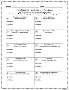 Inductive And Deductive Reasoning Worksheet