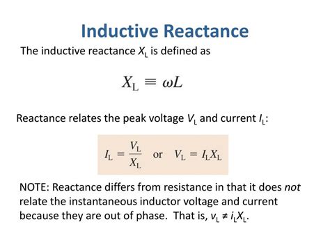Inductive Reactance Reactance Of An Inductor
