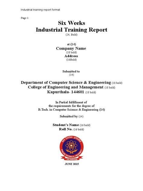 Industrial Training Report - SLIET