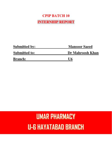 Industrial pharmacy internship report.  It includes an This document provides an introducti...