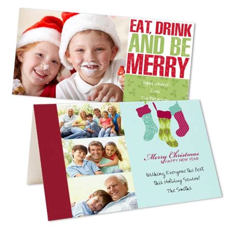Inexpensive holiday photo cards. Elegant Family Photo and Name Happy Holidays Holiday Card. $2.55 Comp. value. i. $1.92 Save 25%. Editors' Pick. Personalized Family Name 4 Photo Collage Foil Holiday Card. $3.92 Comp. value. i. $3.14 Save 20%. 