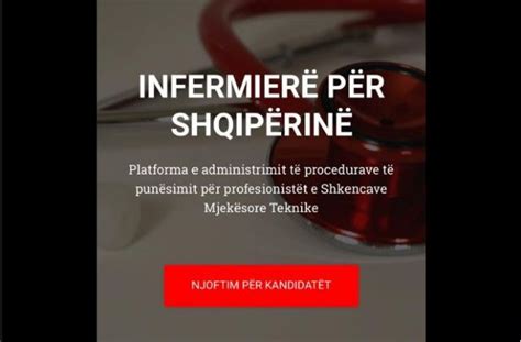 Infermier per shqiperine aplikimi.  T&euml; gjitha aplikimet do t&euml; b&euml;hen online dhe an&e...