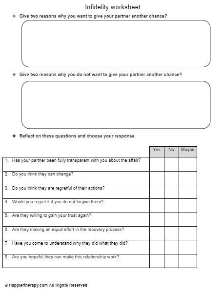 Infidelity worksheet.  Showing top 8 worksheets in the category - Infidelity.  Regula...