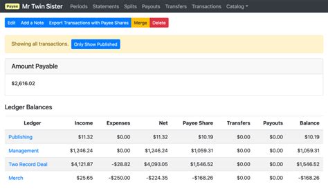 Infinite Catalog Music Royalty Accounting Software