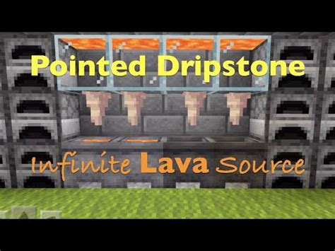 Infinite lava source dripstone. in 1.17 (I think) and versions after you can make an infinite lava farm. Reply More replies. JustASnowMonkey. •. Lava or water over any block over pointed dripstone over a cauldron: Fills the cauldron. Water over dripstone over pointed dripstone: If you are trying to GROW the pointed dripstone. Hope that helps. 