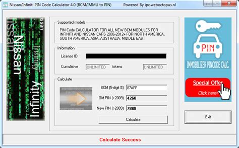 Infiniti immobilizer pin code.  To calculate immobilizer (PIN) code for models with MEC...
