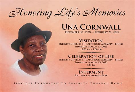 Infinity funeral home obituaries.  Infinity Funeral Home extends our condolences to...