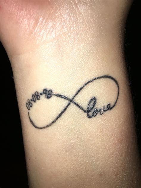 Infinity tattoo with love and wedding date ️ Infinity tattoos