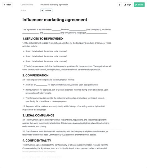 Influencer Contract Template signNow