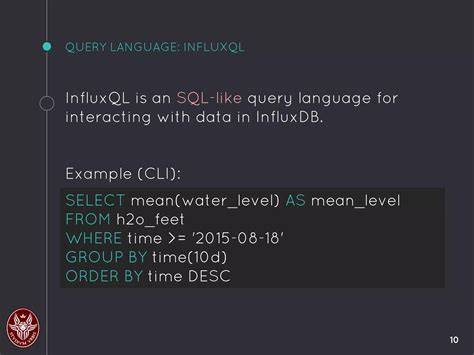 Influxdb query language.  This section introduces InfluxQL, the InfluxDB SQL-lik...
