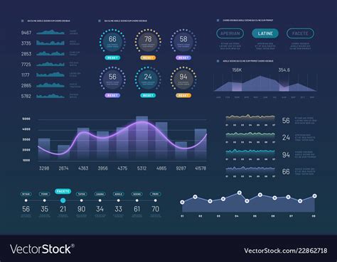 Infographic dashboard template modern statistics Vector Image