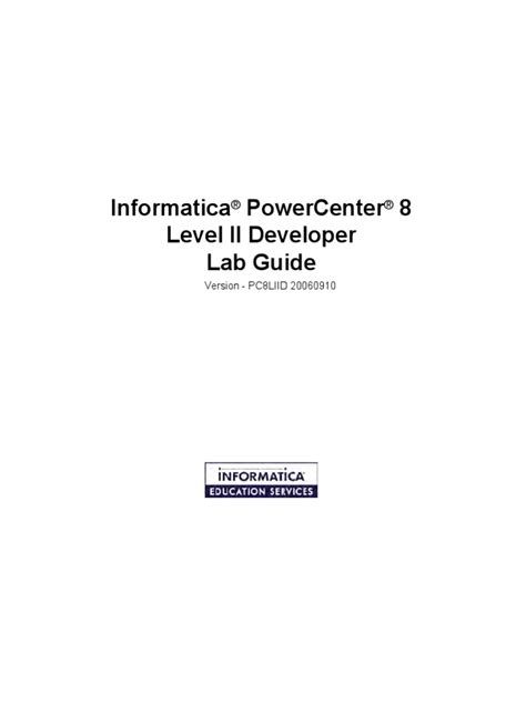 Informatica Powercenter Lab Guide