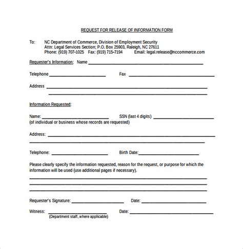 Information Release Form Template