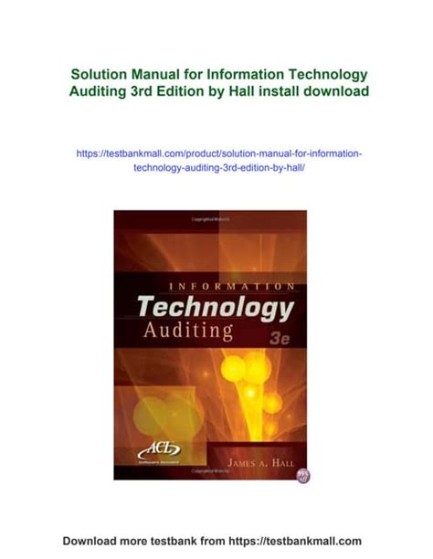 Information Technology Auditing 3rd Edition Solutions