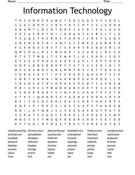 Information Technology Word Search WordMint