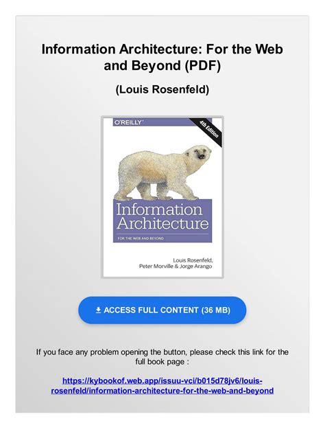 Read Online Information Architecture For The Web And Beyond By Louis Rosenfeld