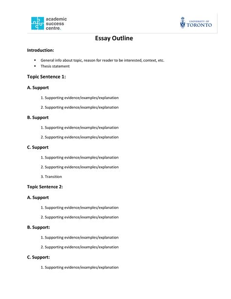 Informational Essay Outline Template