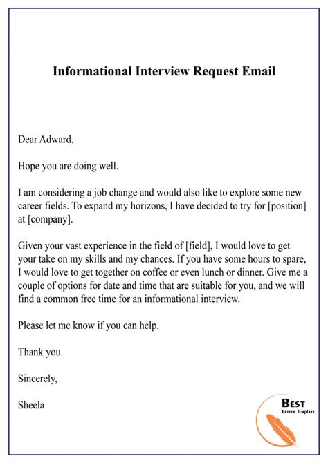 Informational Interview Email Template