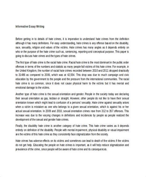 Informative Essay Example Template Business