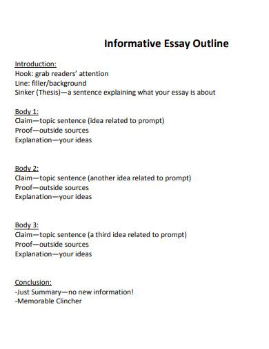 Informative Essay Outline Pdf Explanatory Paper Example Informational