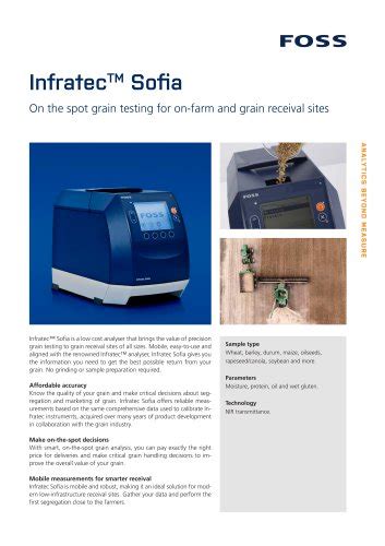 Infratec™ Sofia grain analyser - FOSS - PDF Catalogs Technical ...