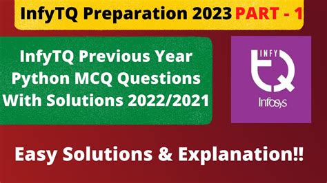 Infytq python mcq questions.  Home > InfyTQ Previous Year Papers and...