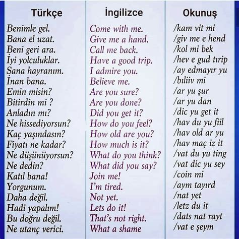 Ingılızce turkce