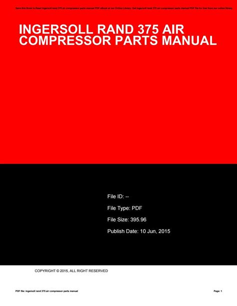 Ingersoll rand 375 air compressor parts manual. - 2004 yamaha waverunner fx140 service manual.