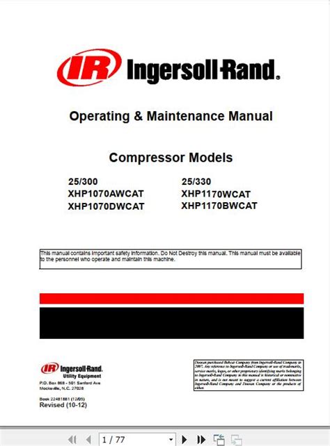 Ingersoll rand air compressor maintenance manual. - Tractor model number 287707 owners manual.