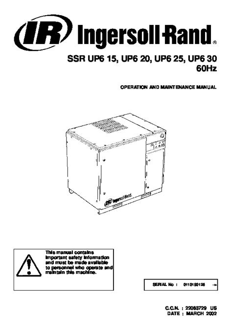 Ingersoll rand ssr ep 125 manual. - Hp pavilion zd7000 notebook service and repair manual.