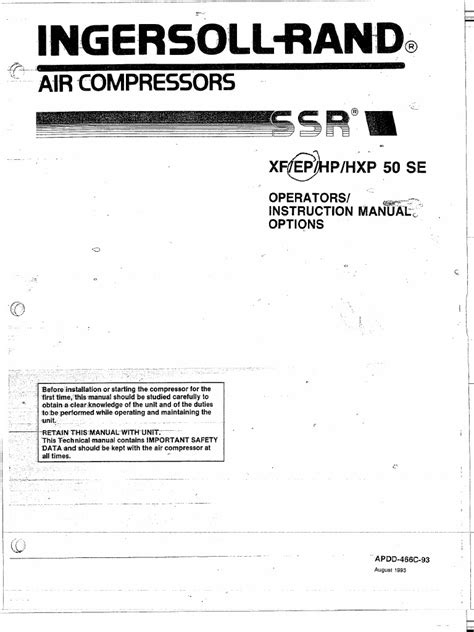 Ingersoll rand ssr xf 50 manual. - Lg 42px5d 42px5d ab plasma tv service manual.